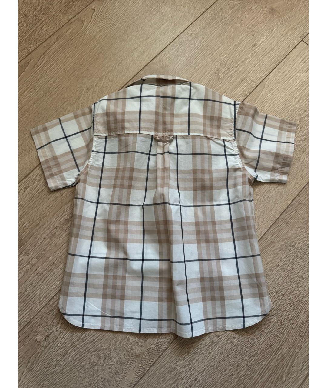 BURBERRY Бежевая хлопковая детская рубашка, фото 2