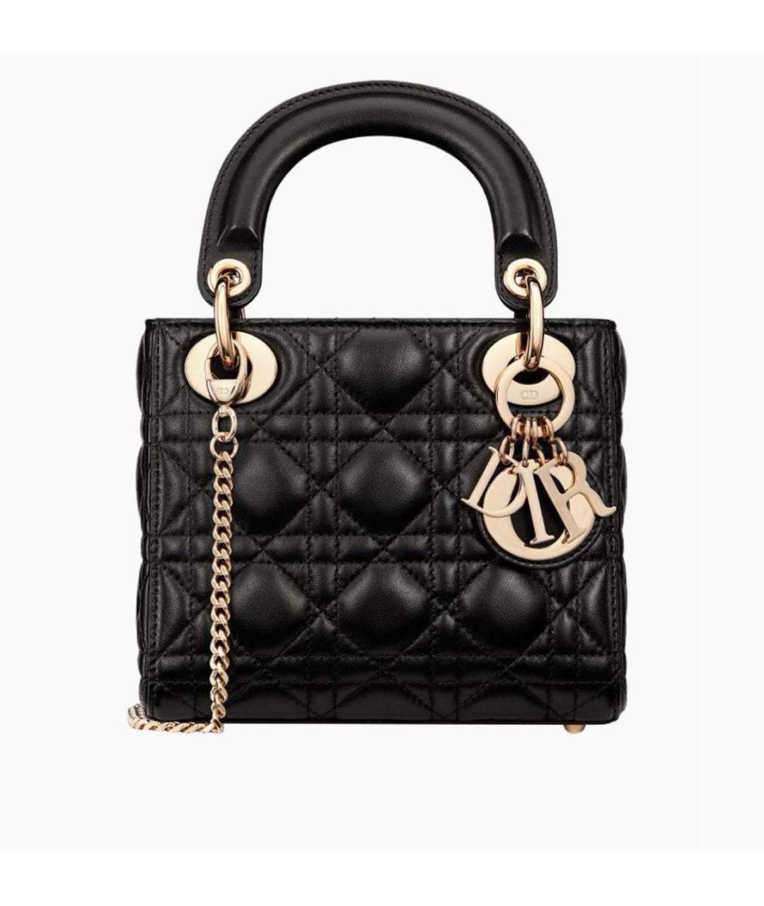 CHRISTIAN DIOR Черная кожаная сумка с короткими ручками, фото 9