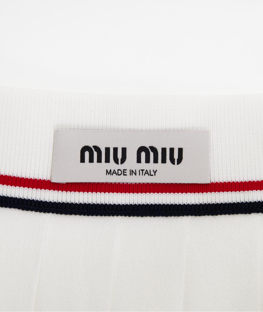 MIU MIU Белая вискозная юбка мини, фото 3
