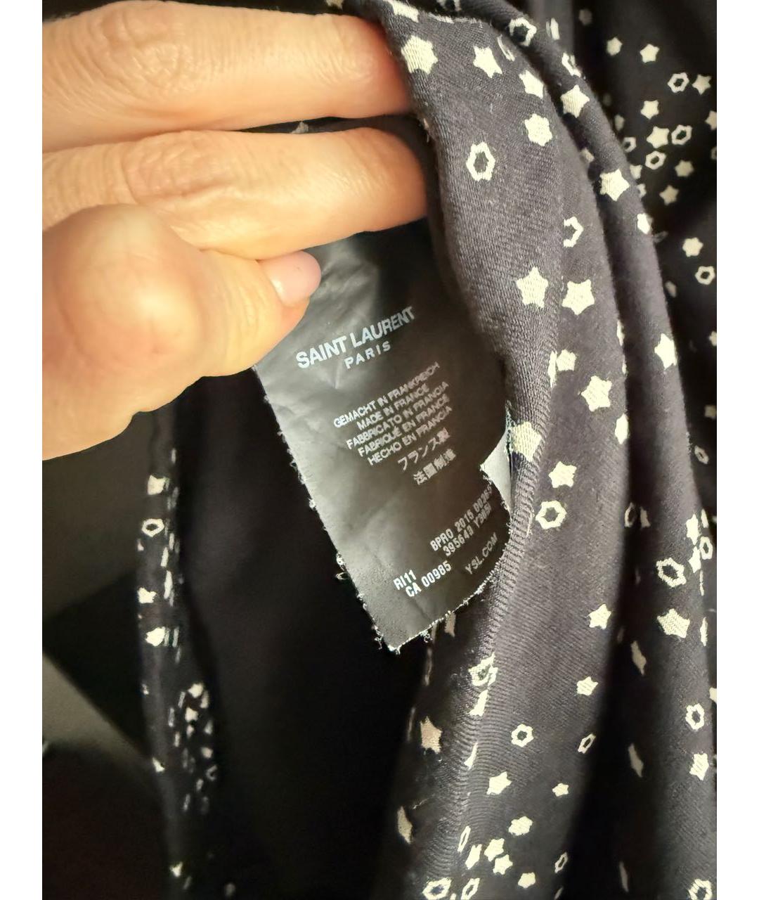 SAINT LAURENT Черное вискозное повседневное платье, фото 3