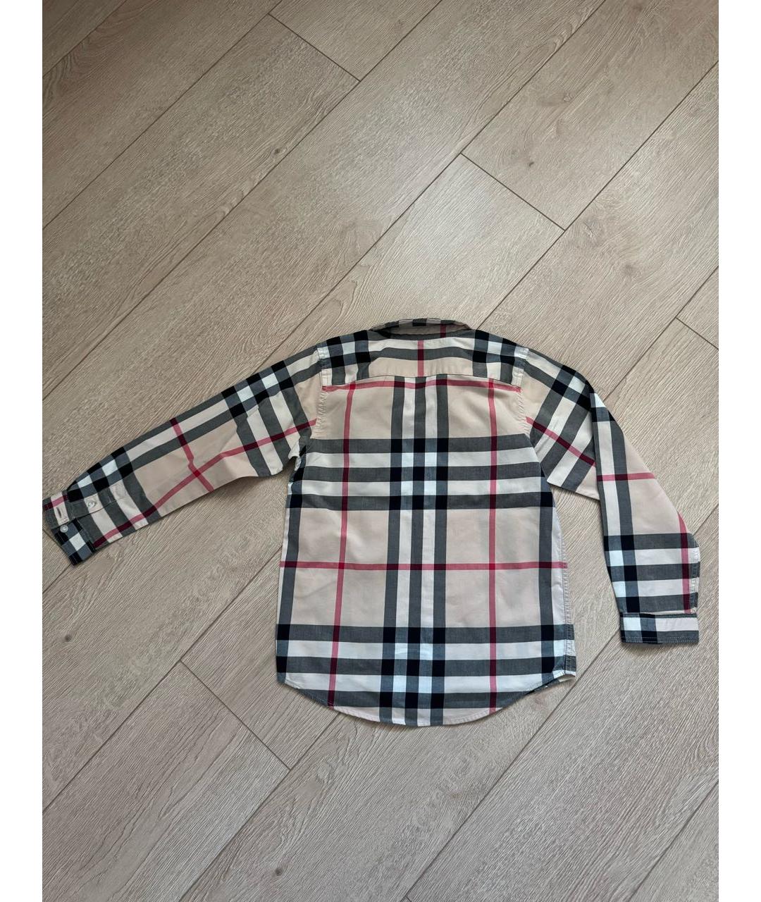 BURBERRY Бежевая хлопковая детская рубашка, фото 2