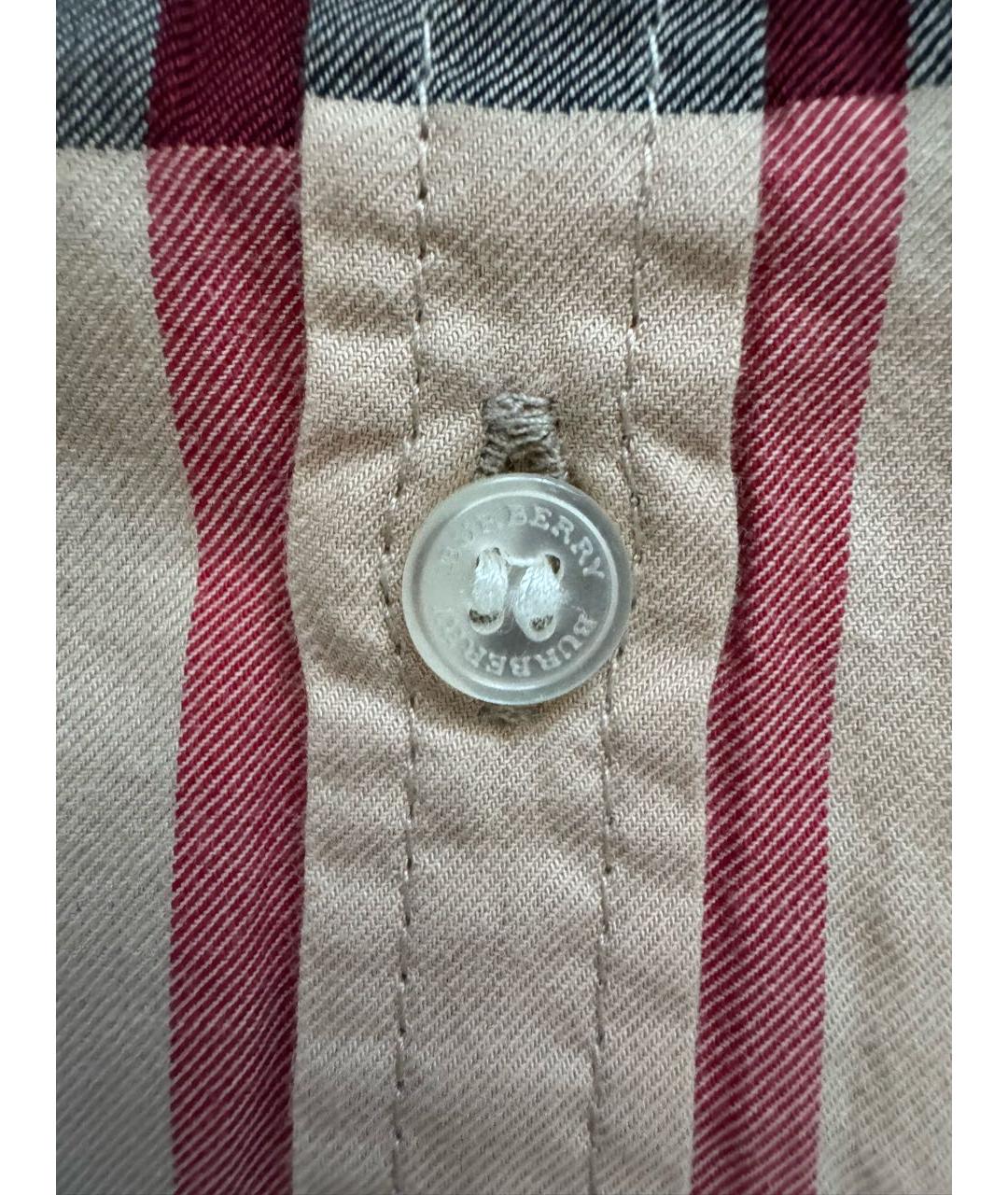 BURBERRY Бежевая хлопковая детская рубашка, фото 4