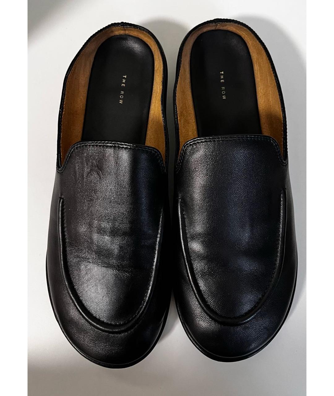 THE ROW Черные кожаные мюли, фото 3