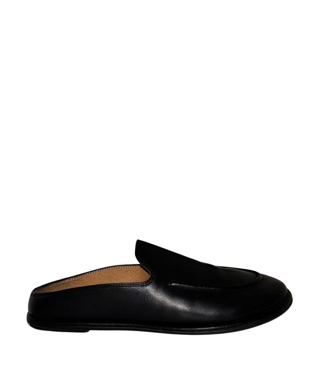 THE ROW Черные кожаные мюли, фото 1