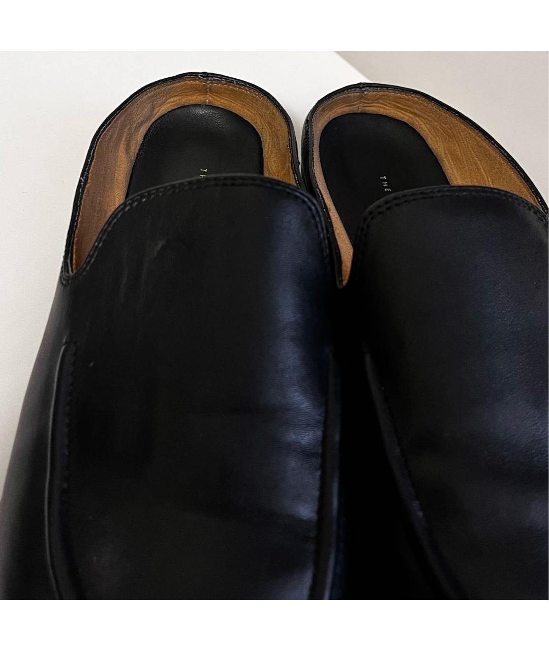 THE ROW Черные кожаные мюли, фото 6