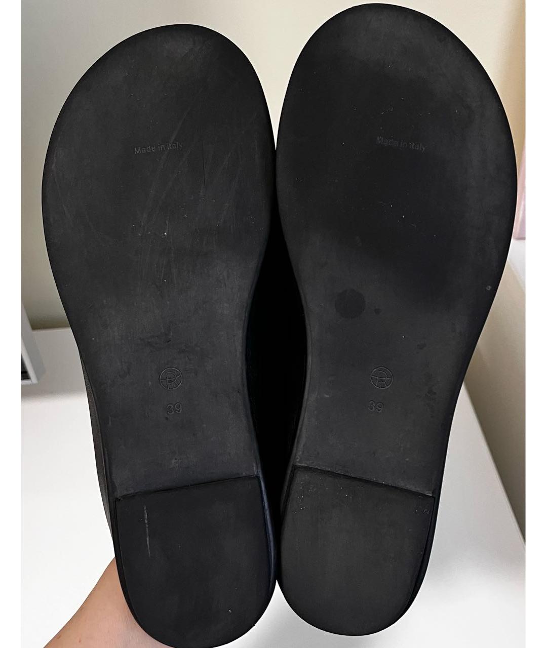 THE ROW Черные кожаные мюли, фото 5