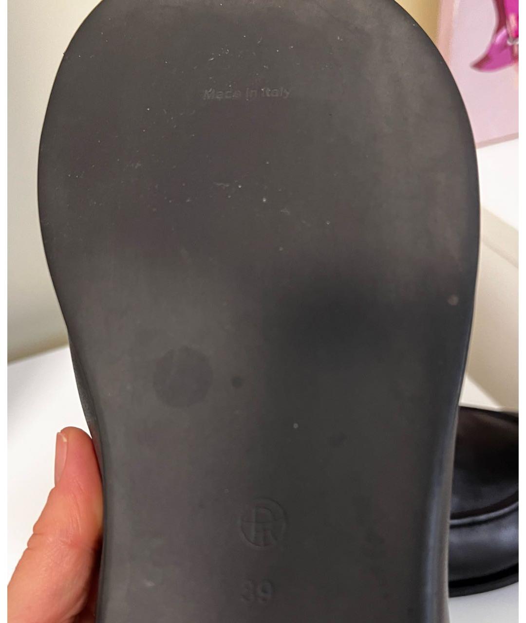 THE ROW Черные кожаные мюли, фото 7