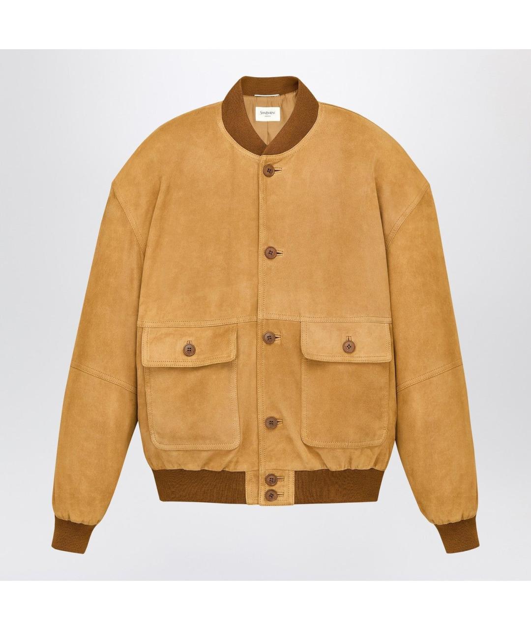 SAINT LAURENT Коричневая замшевая куртка, фото 5