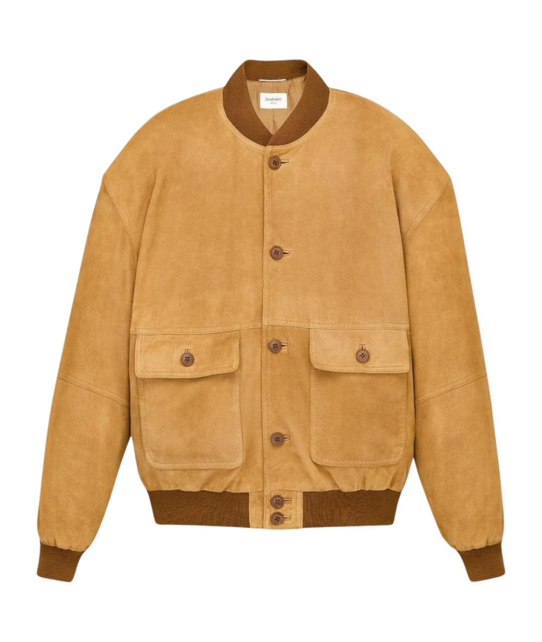 SAINT LAURENT Коричневая замшевая куртка, фото 1