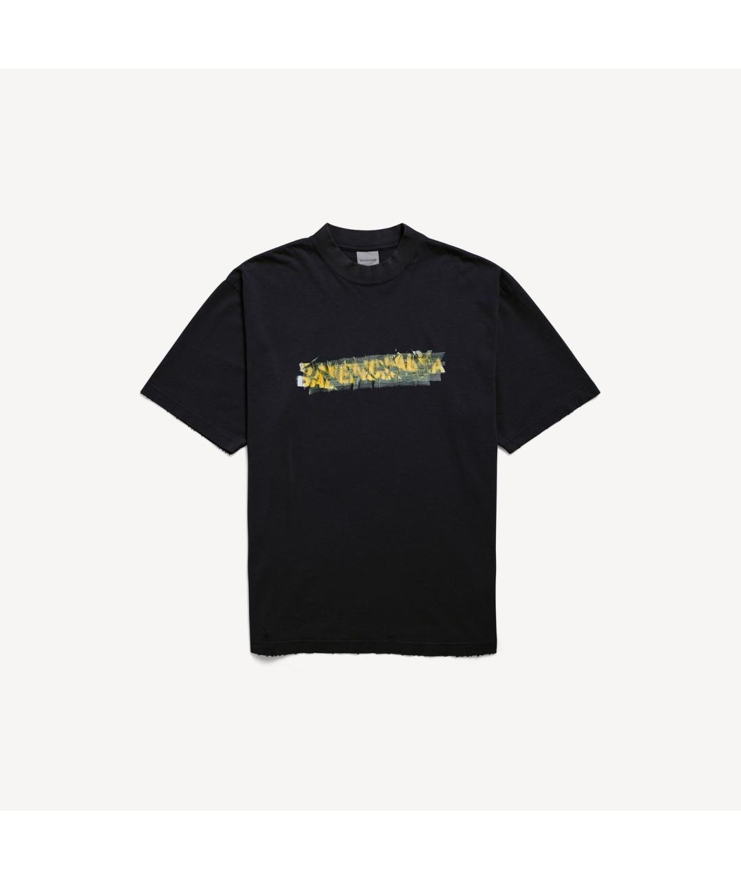 BALENCIAGA Черная хлопковая футболка, фото 6