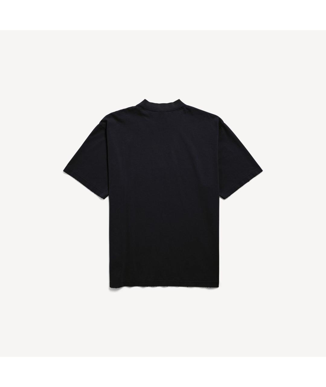 BALENCIAGA Черная хлопковая футболка, фото 4