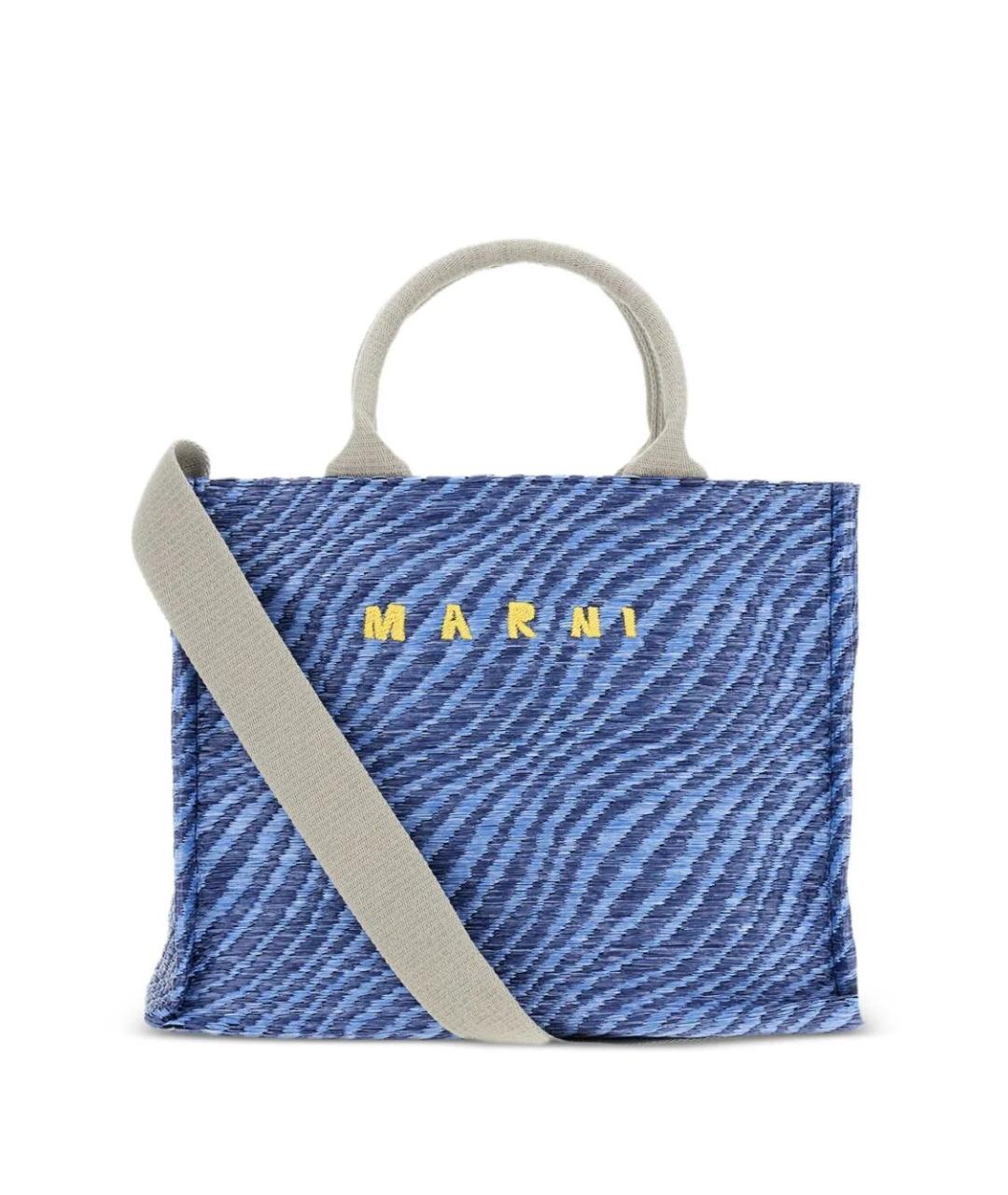 MARNI Синяя тканевая сумка тоут, фото 1