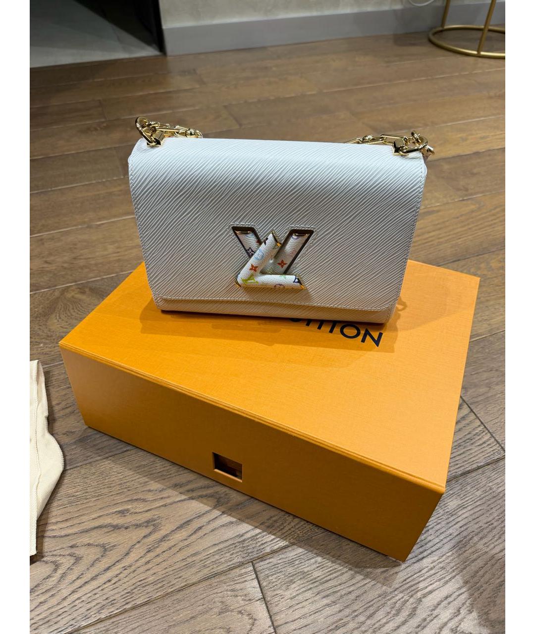 LOUIS VUITTON Белая кожаная сумка с короткими ручками, фото 7