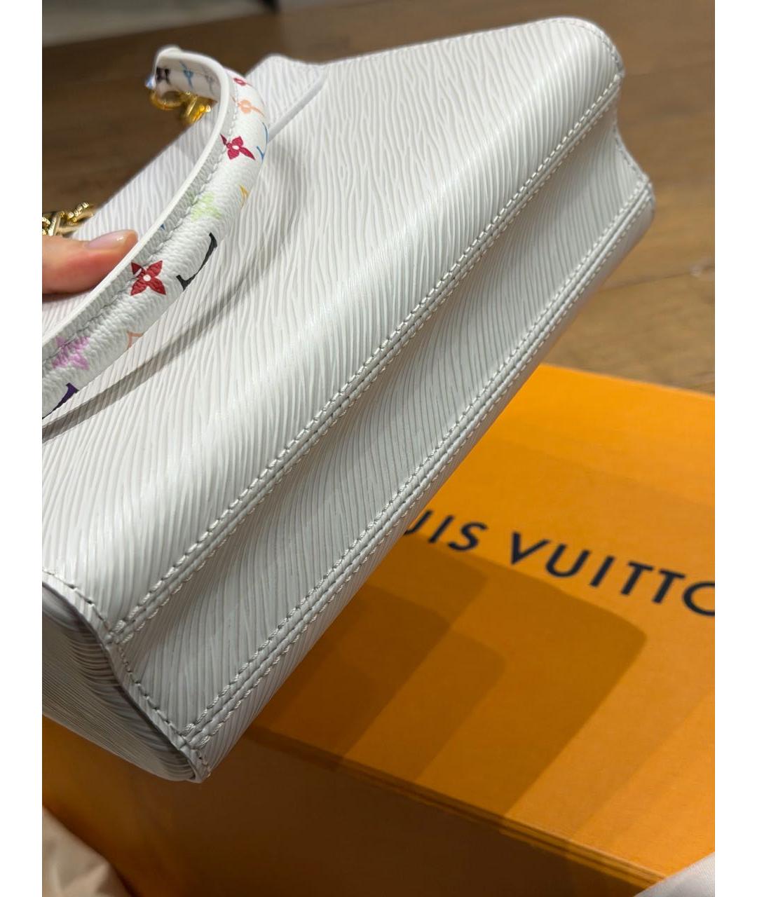 LOUIS VUITTON Белая кожаная сумка с короткими ручками, фото 6