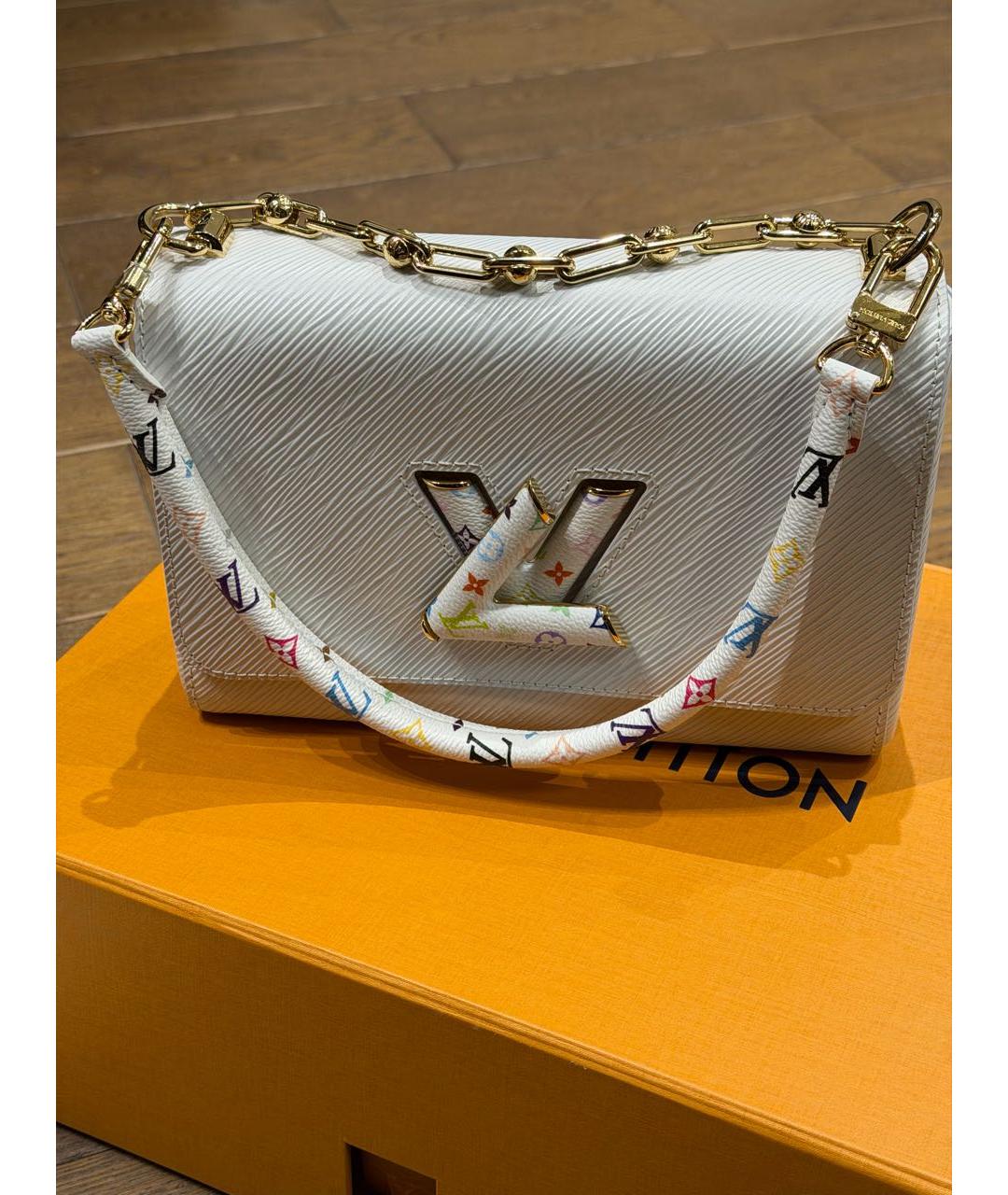 LOUIS VUITTON Белая кожаная сумка с короткими ручками, фото 9