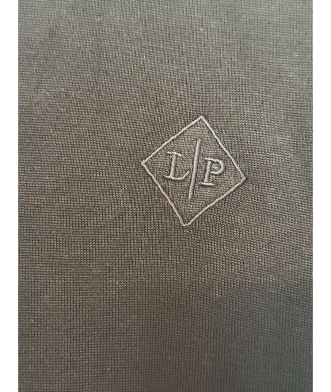 LORO PIANA Темно-синее хлопковое поло с коротким рукавом, фото 4