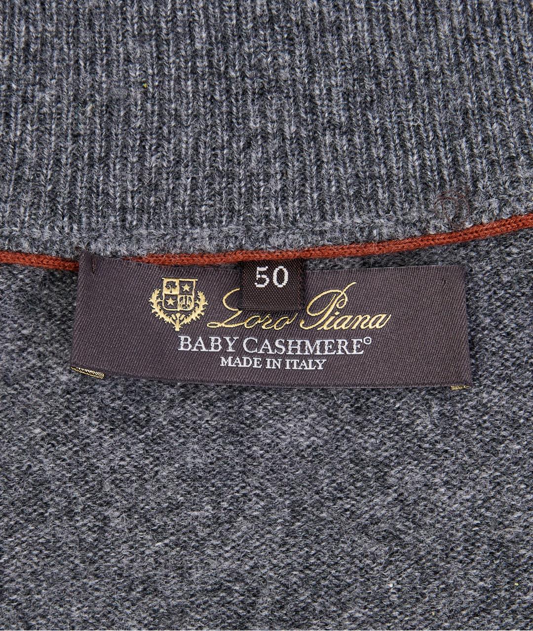 LORO PIANA Серый кашемировый джемпер / свитер, фото 3