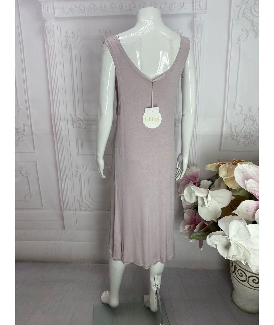 CHLOE Розовое вискозное платье, фото 8