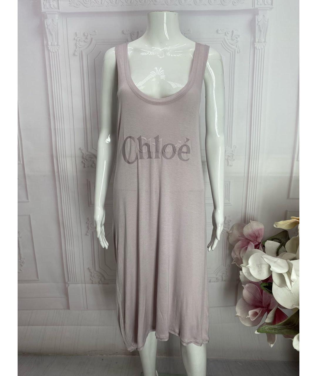 CHLOE Розовое вискозное платье, фото 5