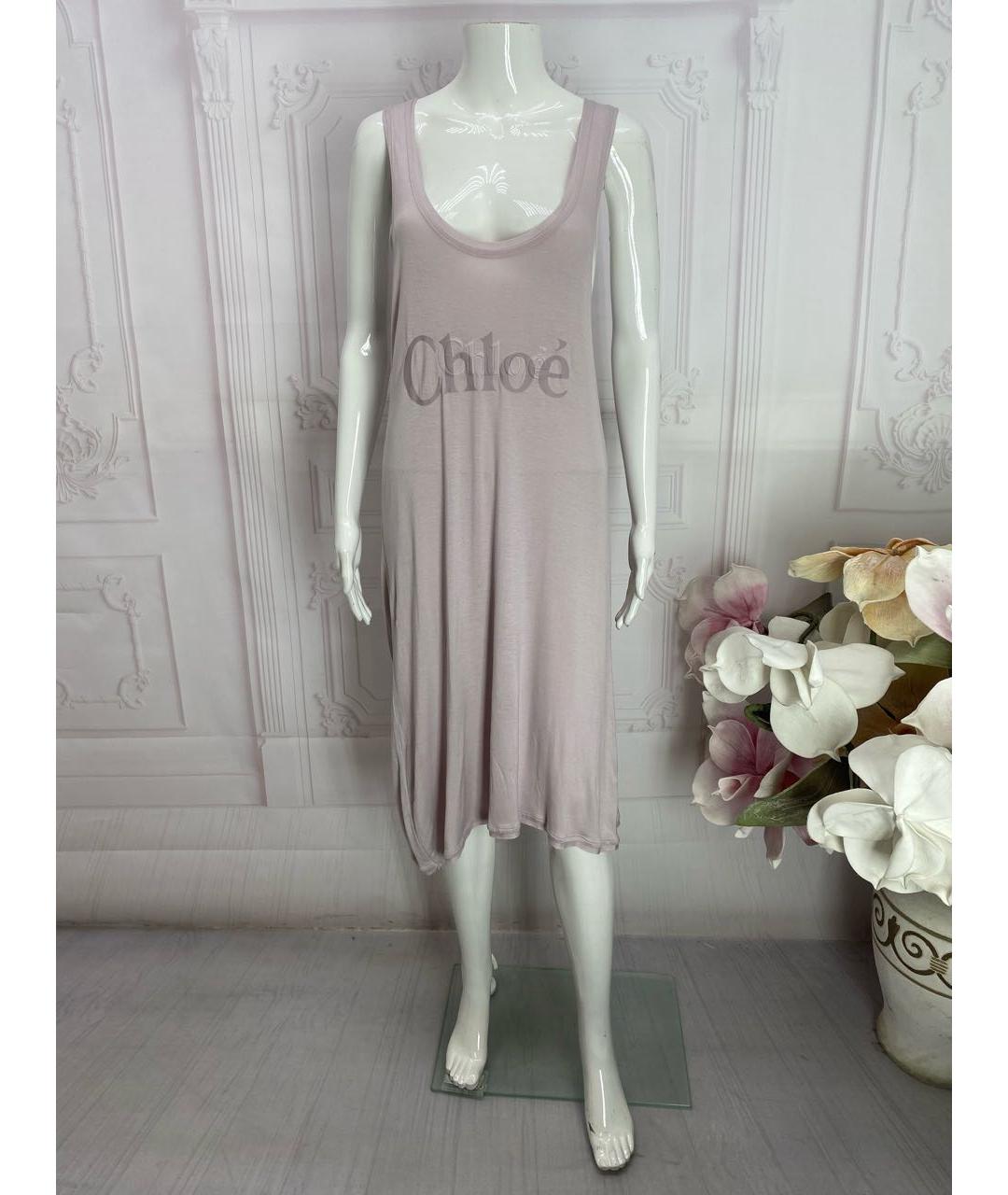 CHLOE Розовое вискозное платье, фото 6