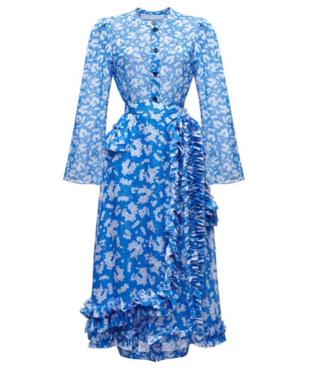 ULYANA SERGEENKO Синее шелковое платье, фото 1