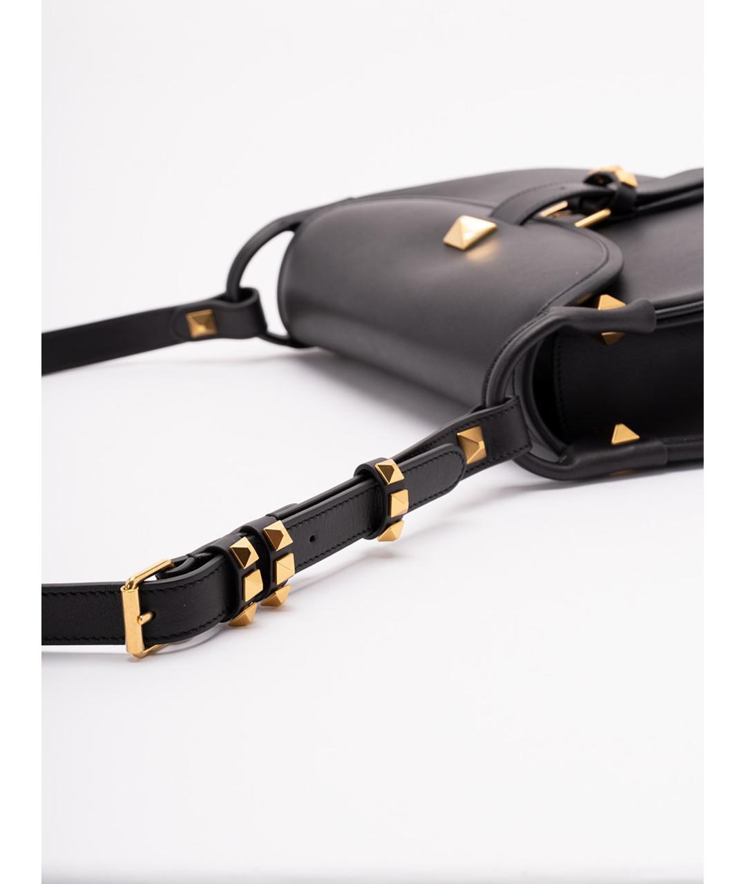 VALENTINO Черная кожаная сумка через плечо, фото 4