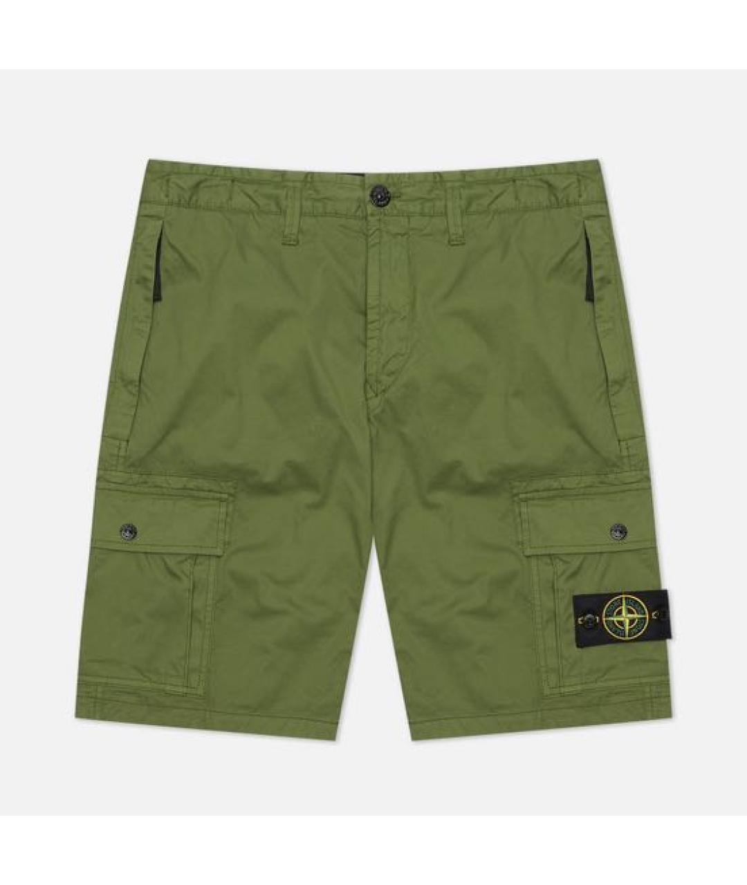 STONE ISLAND Хаки хлопковые шорты, фото 7