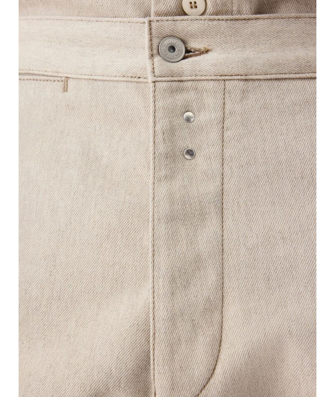 JACQUEMUS Бежевые хлопковые прямые джинсы, фото 2