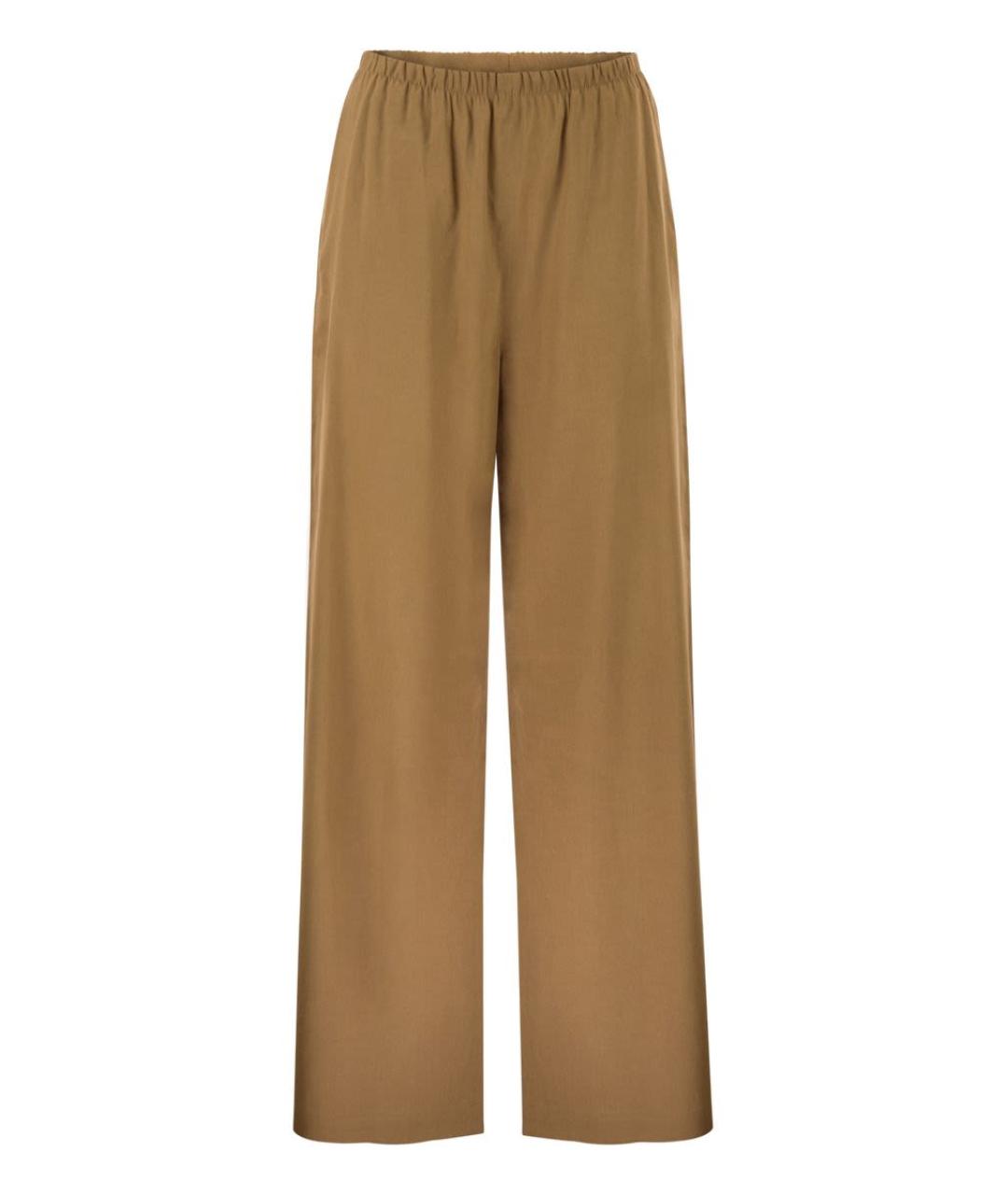 MAX MARA Коричневые льняные прямые брюки, фото 1