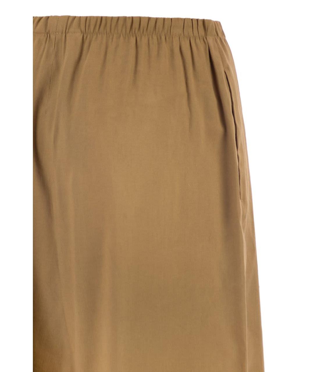 MAX MARA Коричневые льняные прямые брюки, фото 4