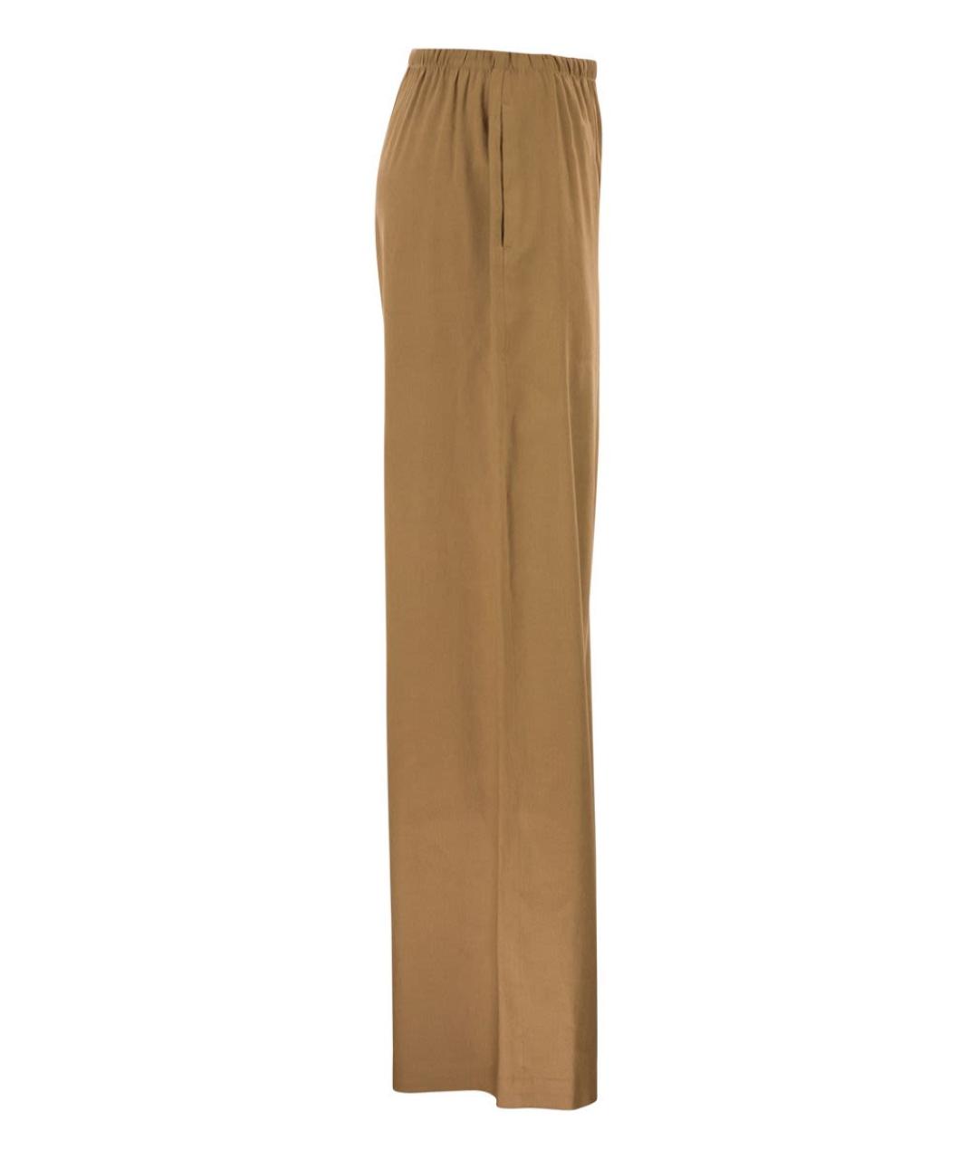 MAX MARA Коричневые льняные прямые брюки, фото 3