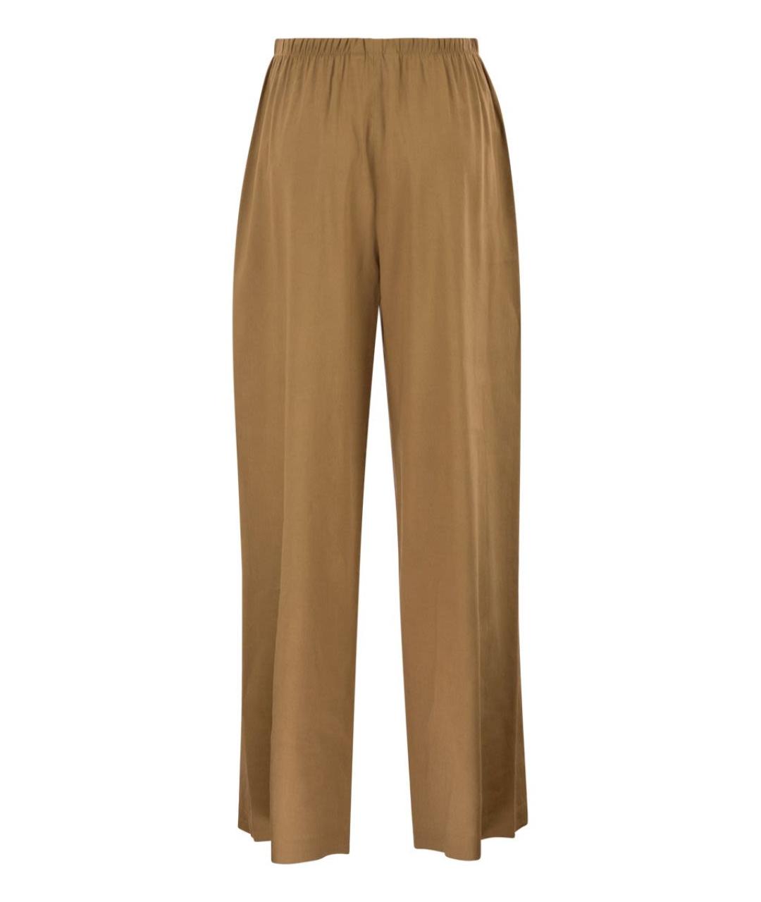 MAX MARA Коричневые льняные прямые брюки, фото 2
