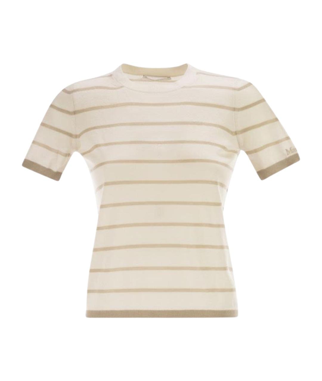 MAX MARA Бежевая кашемировая футболка, фото 1