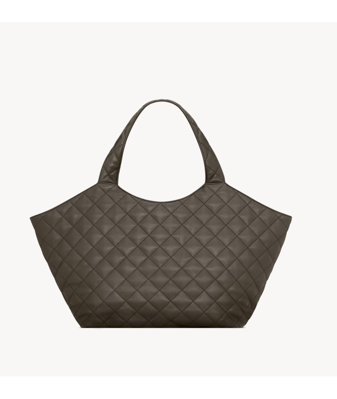 SAINT LAURENT Зеленая кожаная сумка тоут, фото 4