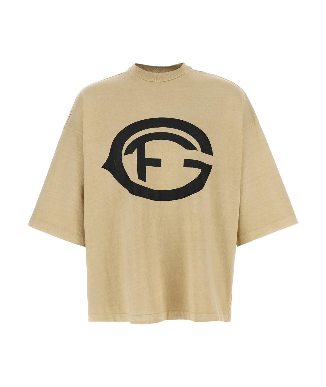 FEAR OF GOD Бежевая хлопковая футболка, фото 1