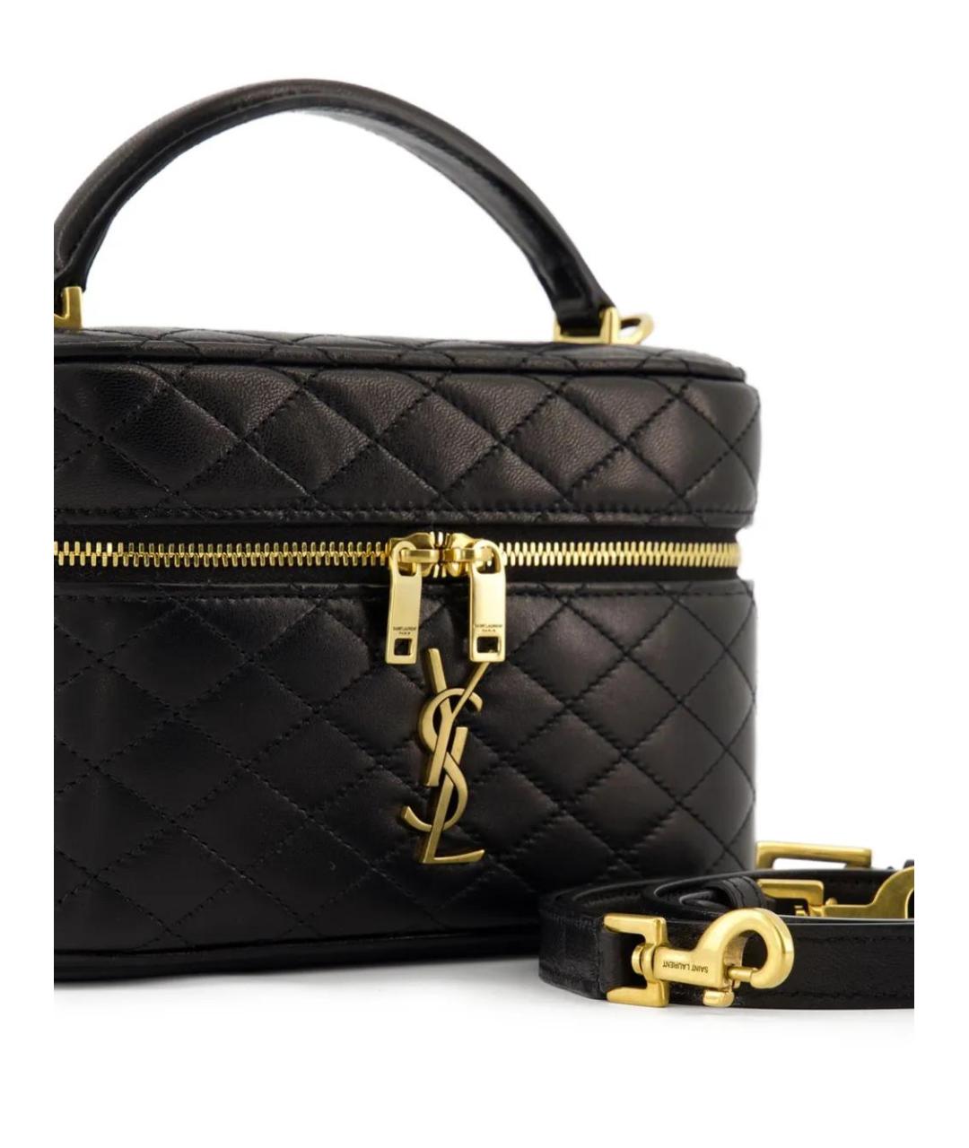 SAINT LAURENT Черная кожаная сумка через плечо, фото 3