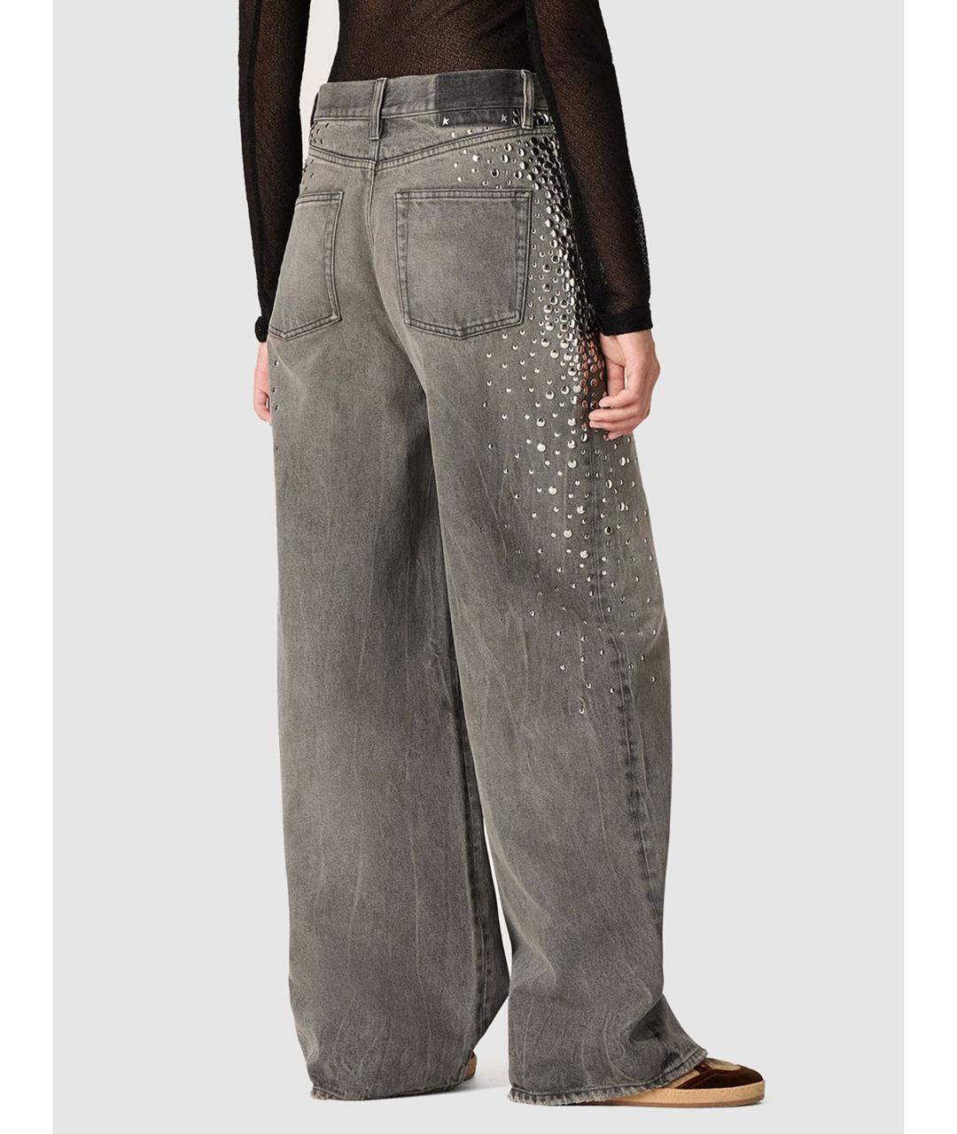 GOLDEN GOOSE DELUXE BRAND Серые хлопковые прямые джинсы, фото 4