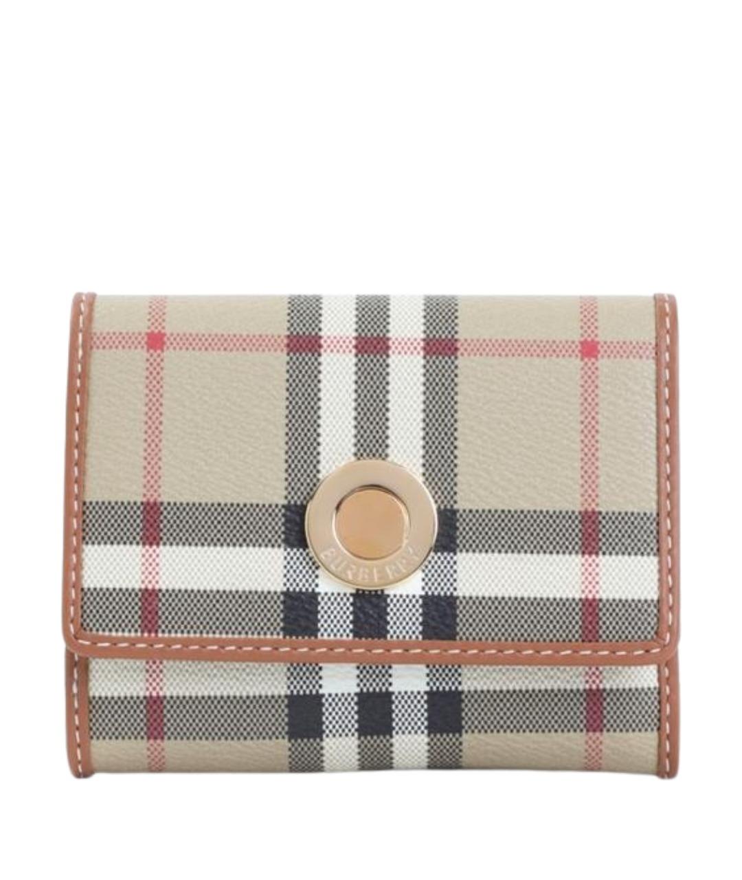BURBERRY Бежевый кожаный кошелек, фото 1