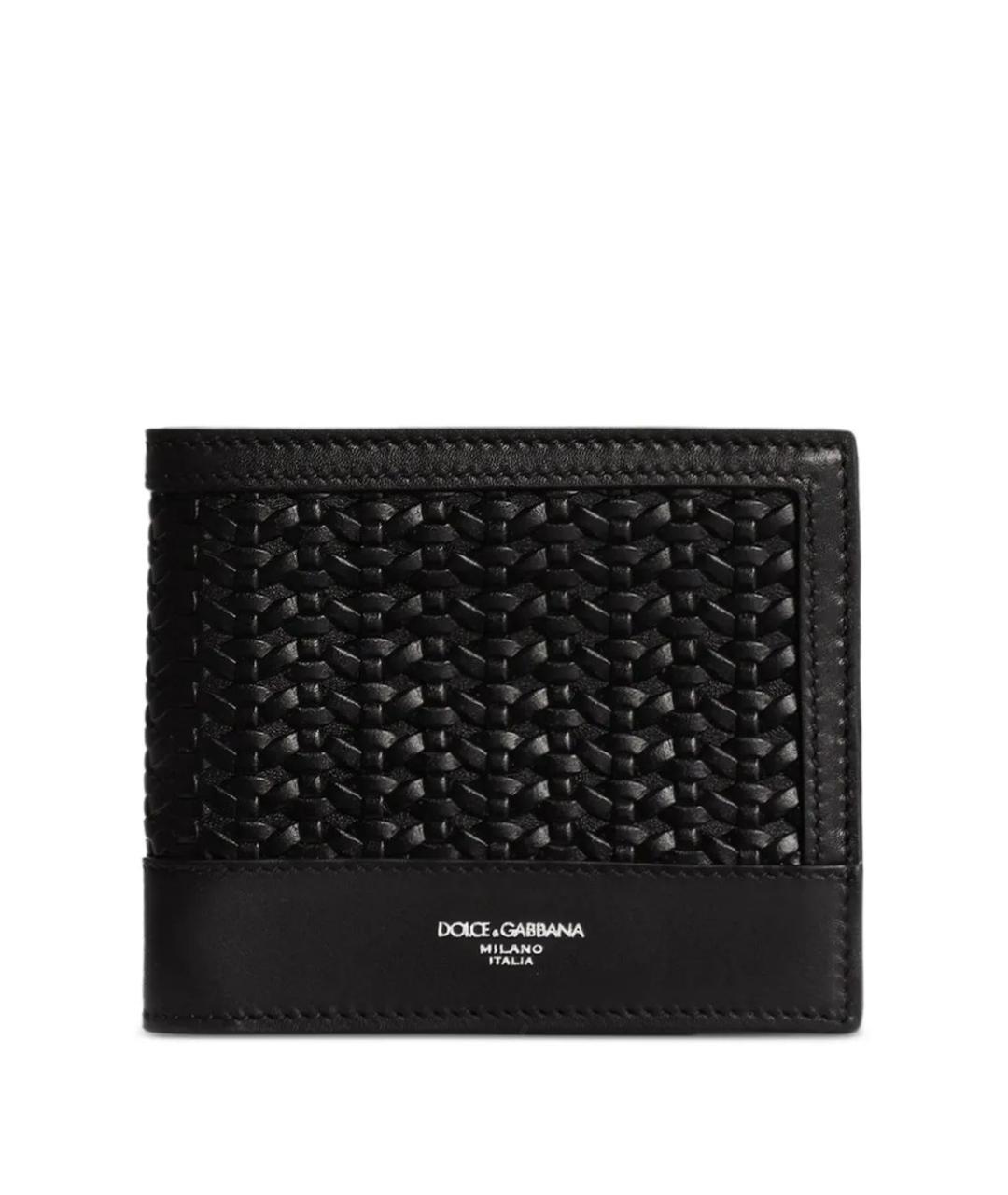 DOLCE&GABBANA Черный кожаный кошелек, фото 1