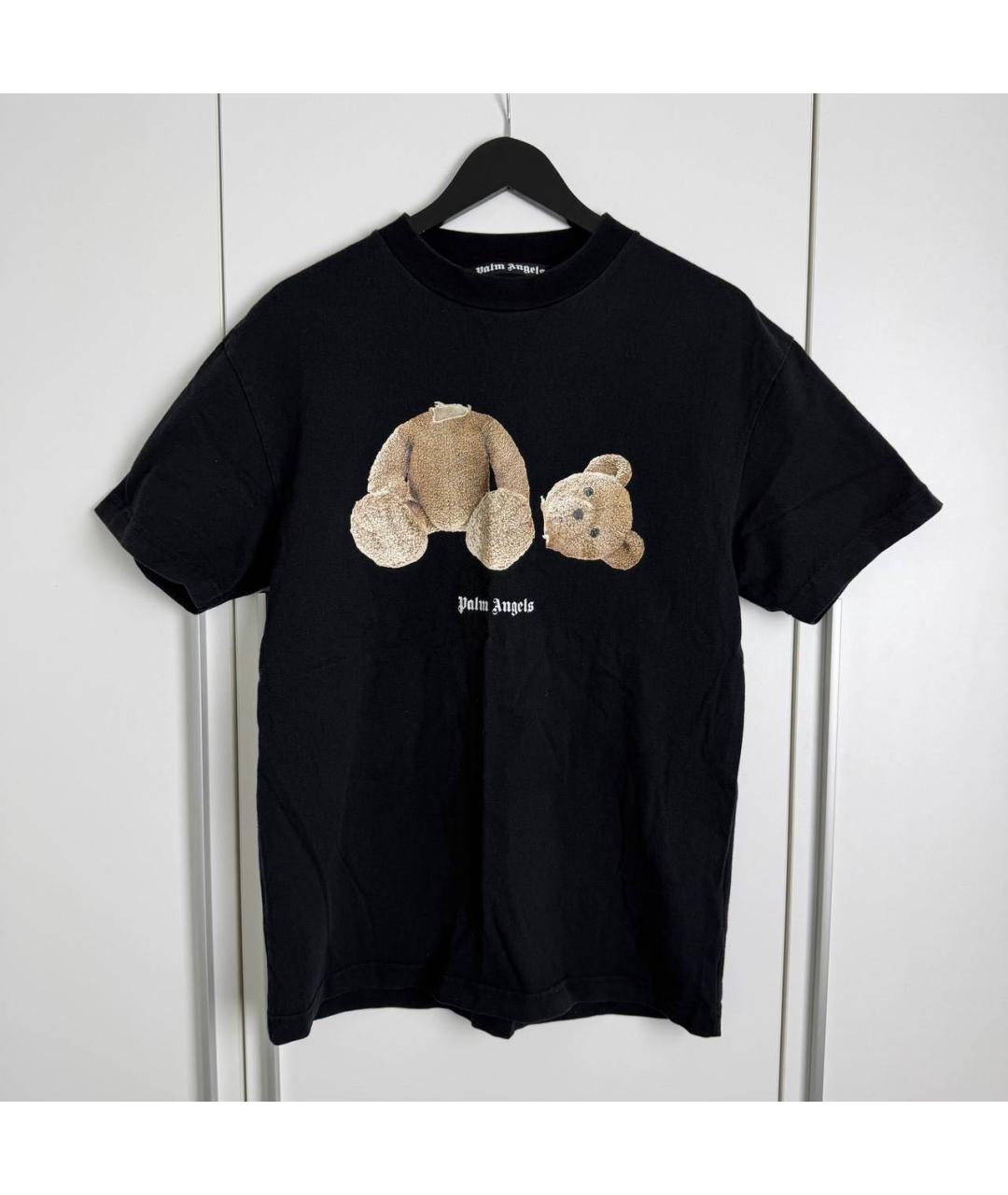 PALM ANGELS Черная хлопковая футболка, фото 2