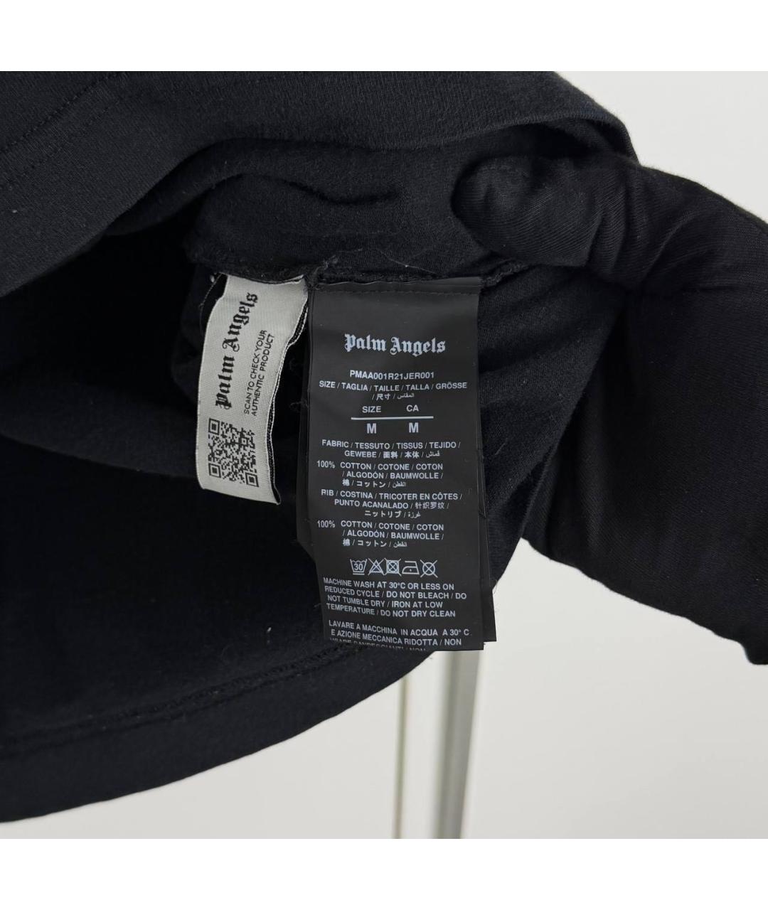 PALM ANGELS Черная хлопковая футболка, фото 4
