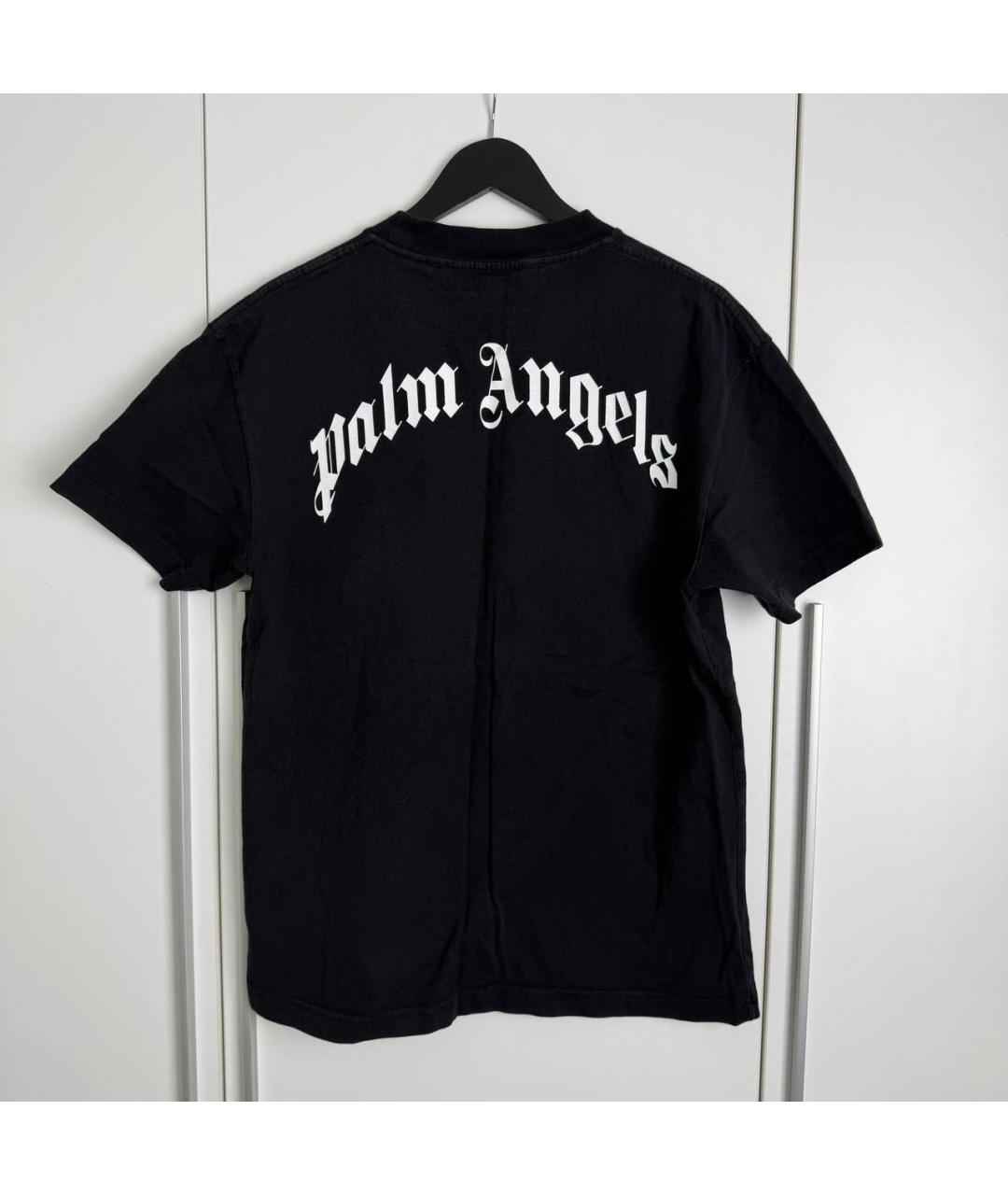 PALM ANGELS Черная хлопковая футболка, фото 3