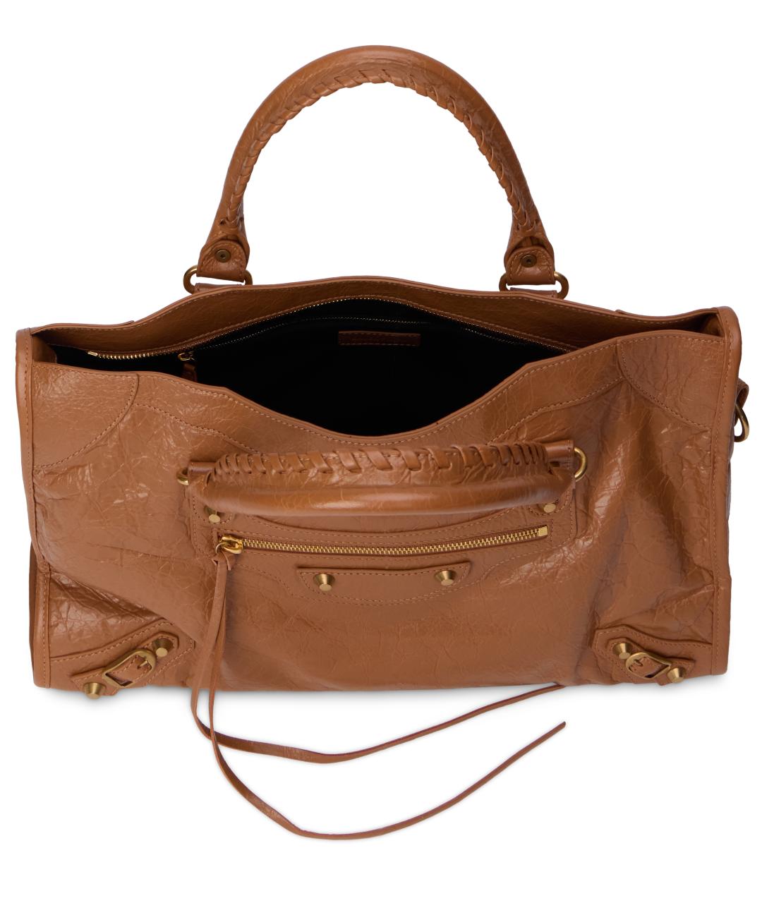 BALENCIAGA Коричневая кожаная сумка тоут, фото 5