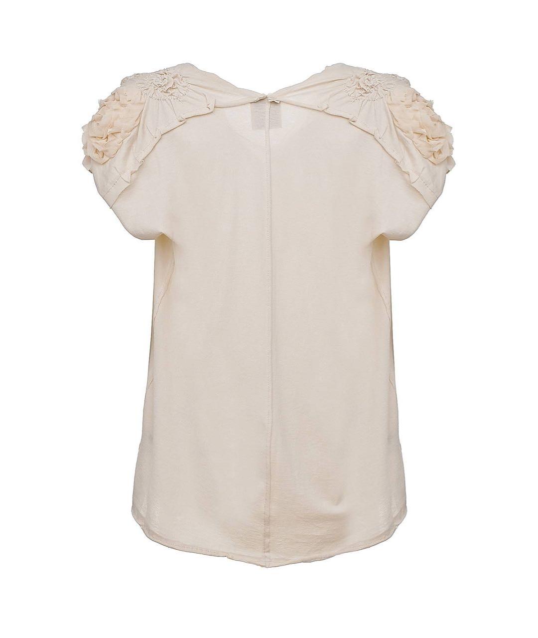 NUDE Бежевая хлопковая футболка, фото 2