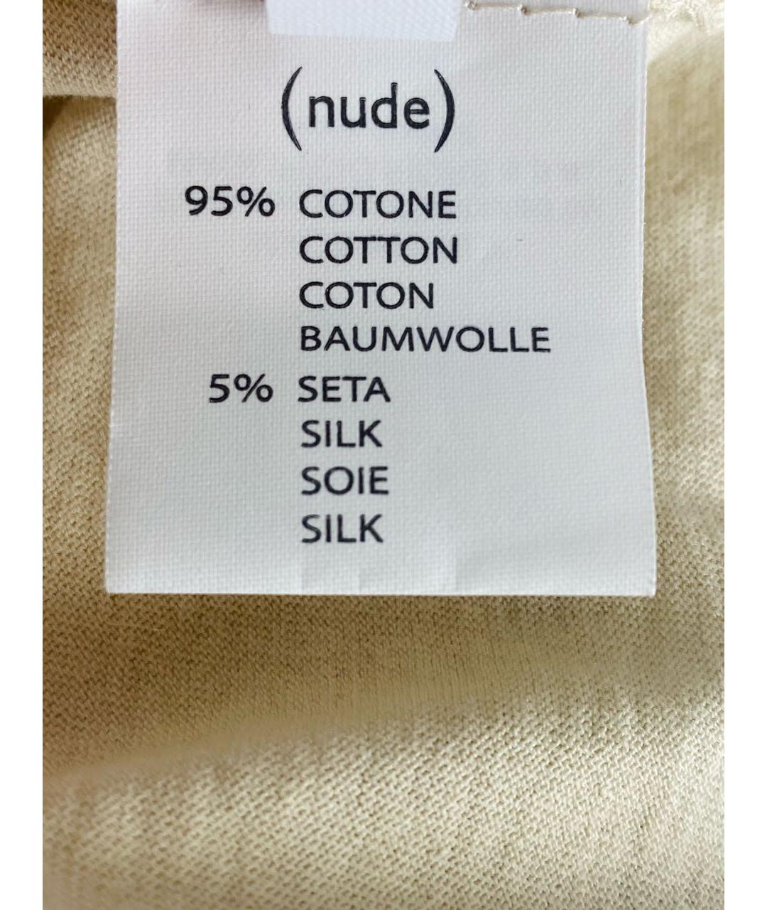 NUDE Бежевая хлопковая футболка, фото 7