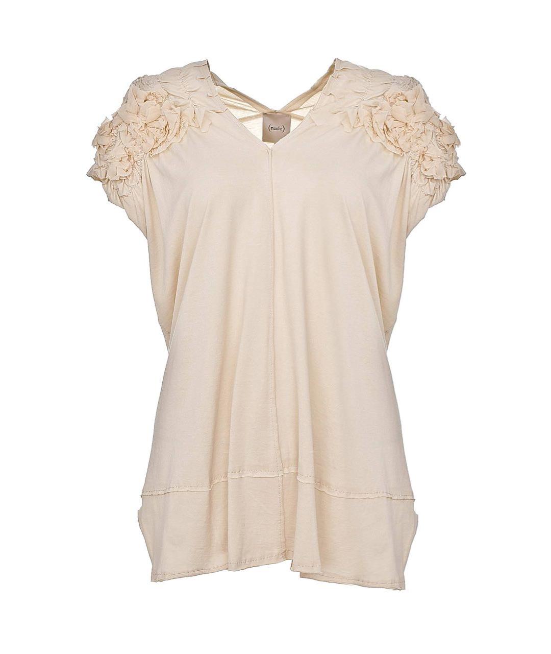 NUDE Бежевая хлопковая футболка, фото 9