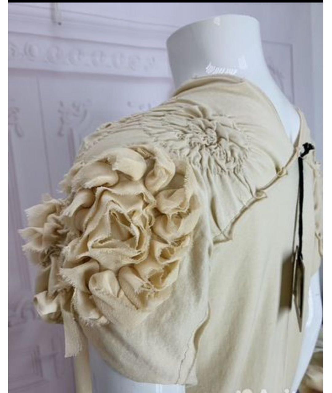 NUDE Бежевая хлопковая футболка, фото 4