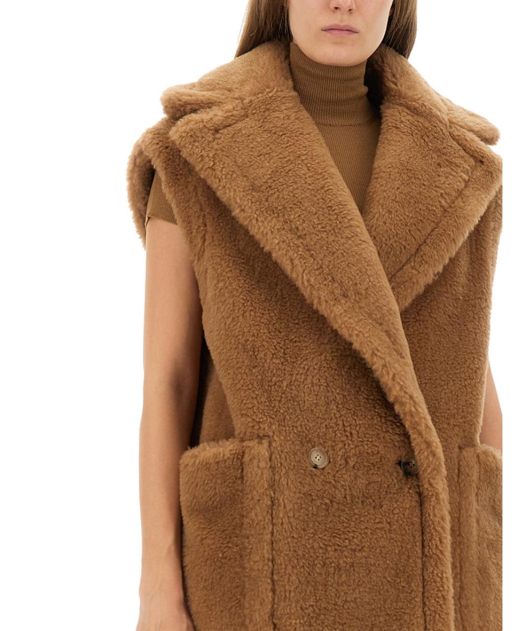 MAX MARA Коричневый шерстяной жилет, фото 4