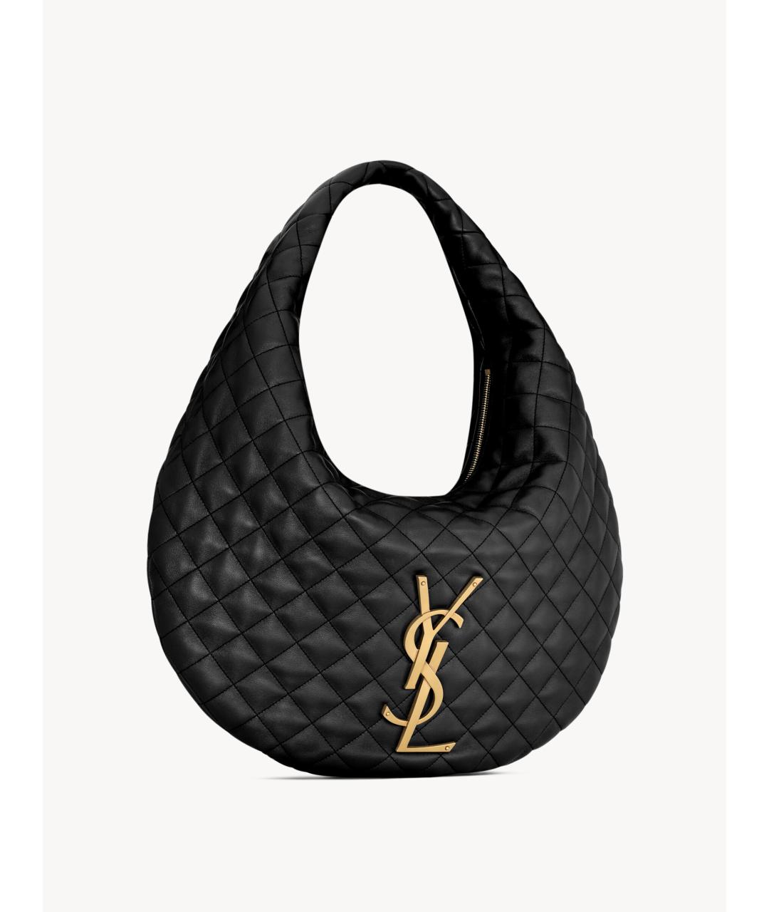 SAINT LAURENT Черная кожаная сумка через плечо, фото 5