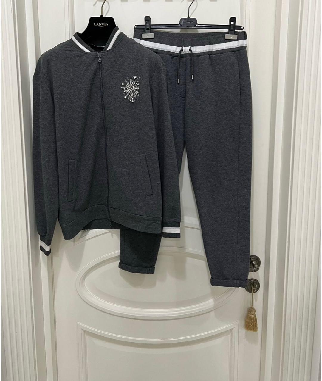SANDRO Антрацитовый хлопковый спортивные костюмы, фото 3